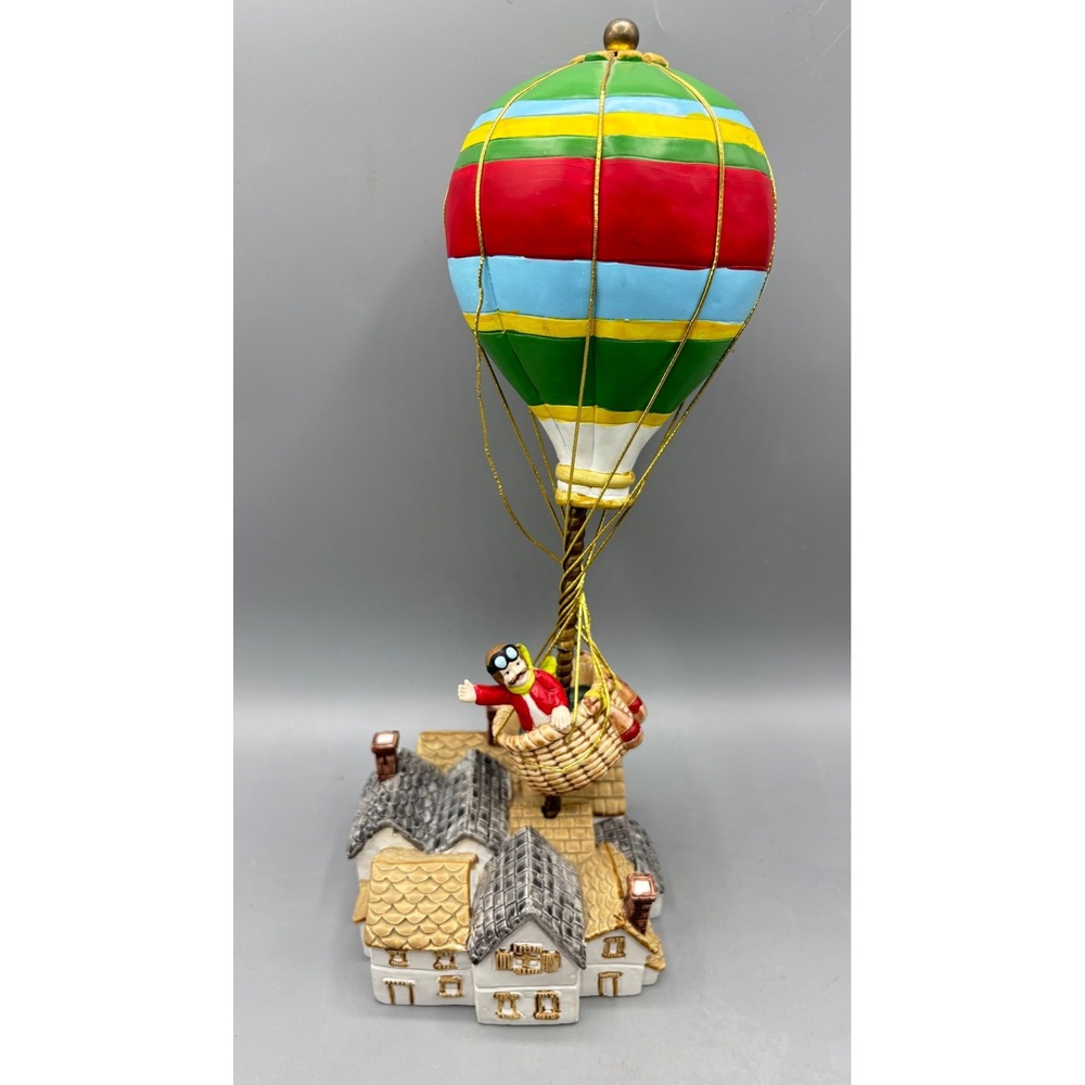 Vtg 80s George Good Musical Hot Air Balloon Vintage Figurine With Pilot‎ House